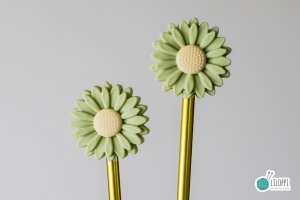Zatyczki na druty - Green Flowers