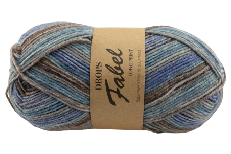 DROPS Fabel Long Print - widok na morze 604