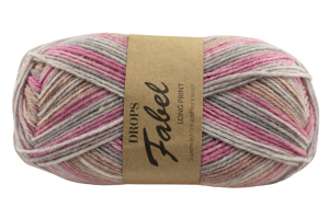 DROPS Fabel Long Print -  bladoróżowy 623