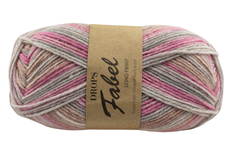 DROPS Fabel Long Print -  bladoróżowy 623