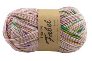 DROPS Fabel Print -  jagody & śmietanka 925