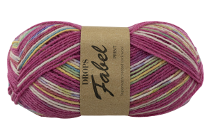 DROPS Fabel Print - różowe marzenie 161