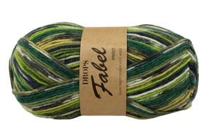 DROPS Fabel Print - zielony 542