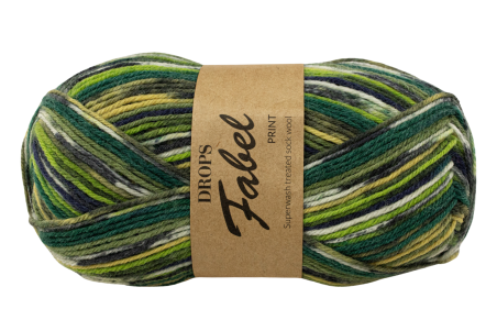 DROPS Fabel Print - zielony 542