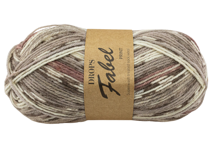 DROPS Fabel Print - mleczna czekolada 912