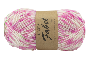 DROPS Fabel Print - limonkowy pocałunek 931