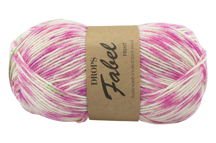 DROPS Fabel Print - limonkowy pocałunek 931