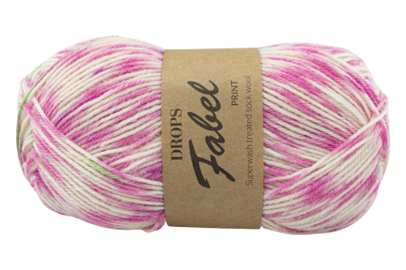 DROPS Fabel Print - limonkowy pocałunek 931